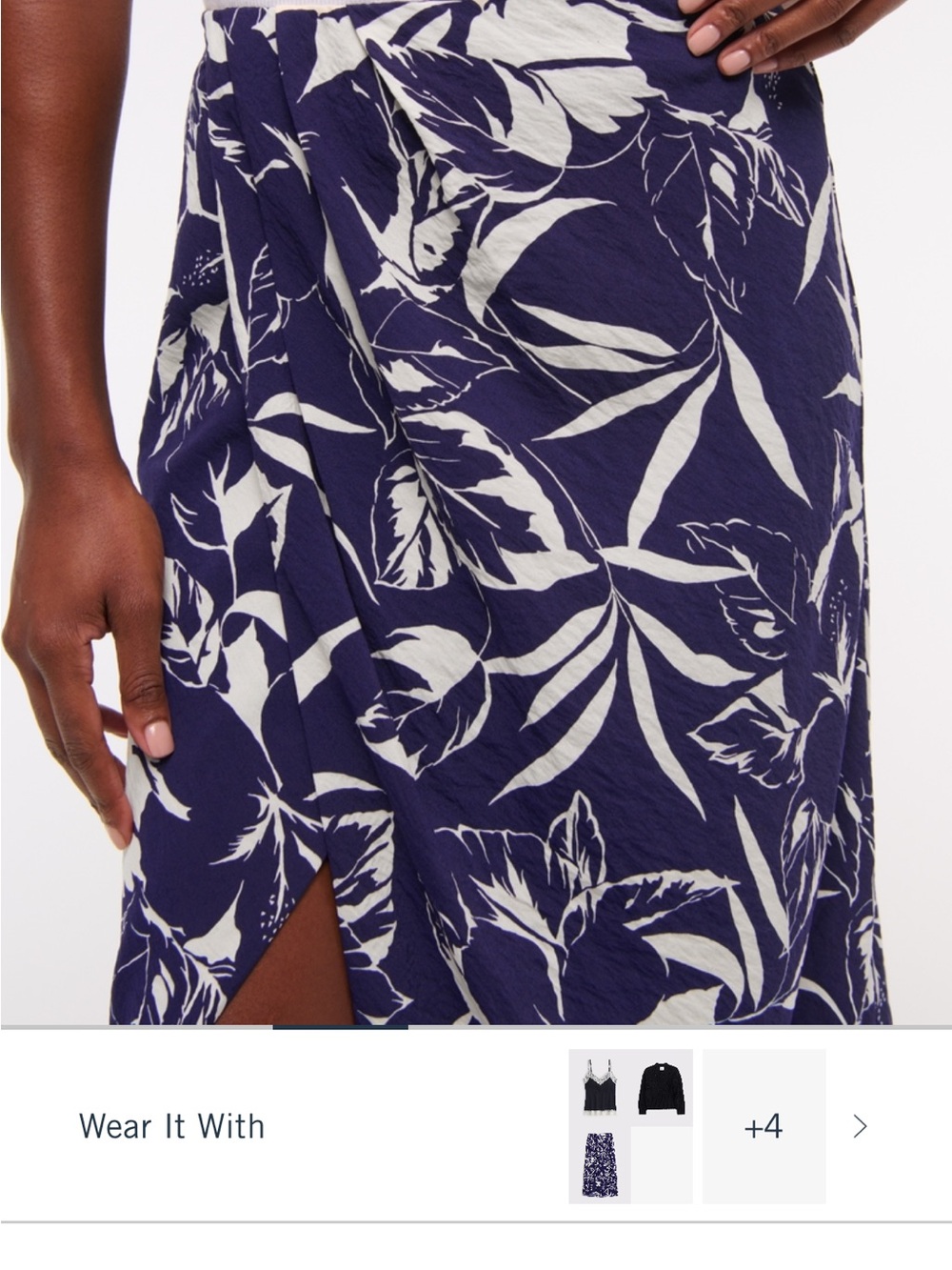 Abercrombie & Fitch Navy Floral Skirt - Picture 4 of 16